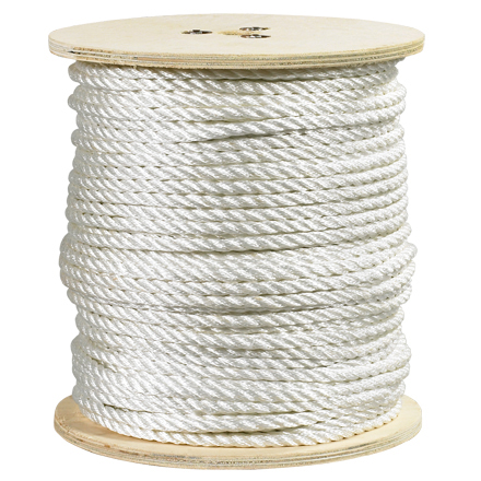 1/2", 5,080 lb, White Twisted Polyester Rope